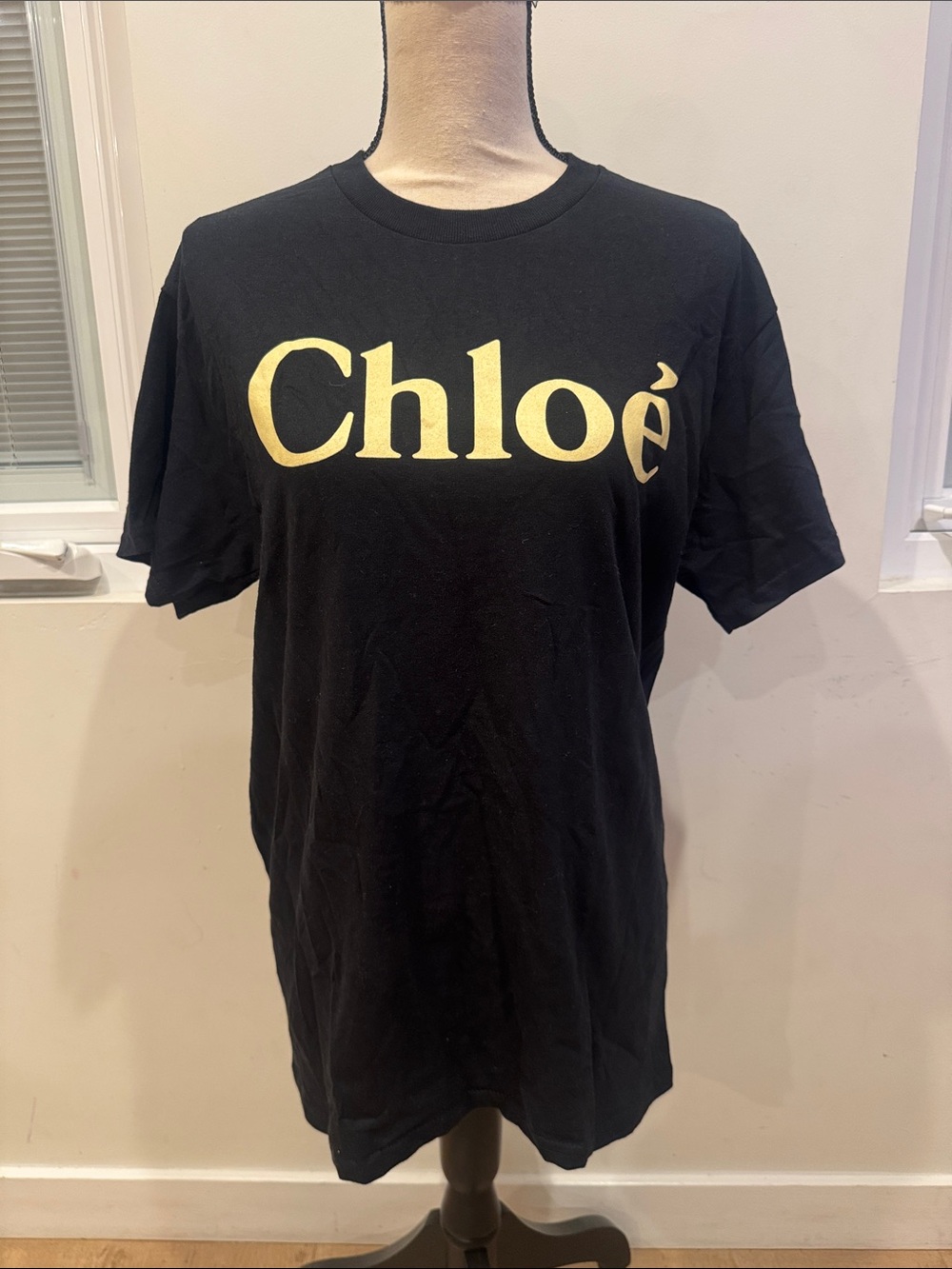 Black Chloe Logo Cotton Tee. Brand new. Size medium.